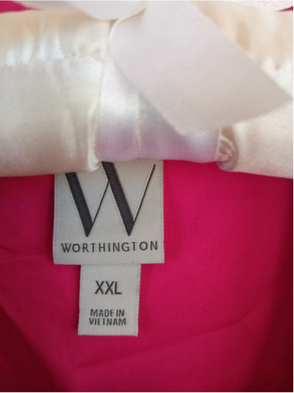 Worthington Cyber Pink Button Down Shirt work business colorful neon plus xxl 2x - Picture 9 of 11